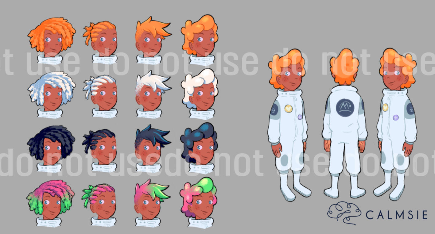 Final design and hairstyles options.